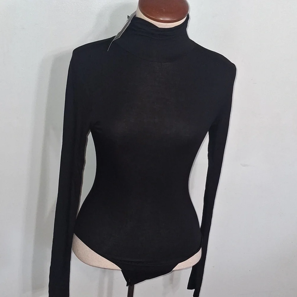 Fashion Nova- Pamela Turtle Neck Long Sleeve Bodysuit- W Sz Small - Picture 2 of 9